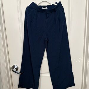 Abercrombie & Fitch Navy Wide-Leg Trousers